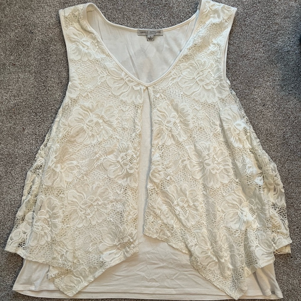 Women’s cream laced top